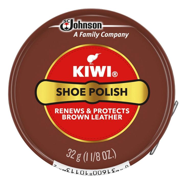 Kiwi Paste Shoe Polish, Brown, 1.125oz,