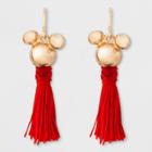 Girls' Disney Mickey Mouse Tassel Earrings - Red
