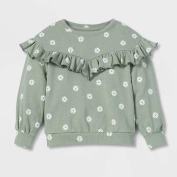 Grayson Collective Toddler Girls' Daisy Ruffle French Terry Sweatshirt -