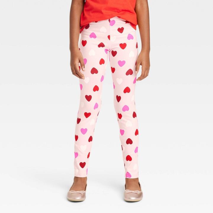 Girls' Valentine's Day 'heart' Leggings - Cat & Jack Pink