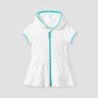 Toddler Girls' Front Hooded Loop Terry Ruffle Cover Up - Cat & Jack White