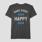 Well Worn Men's Short Sleeve Happy Hour T-shirt - Dark Ash