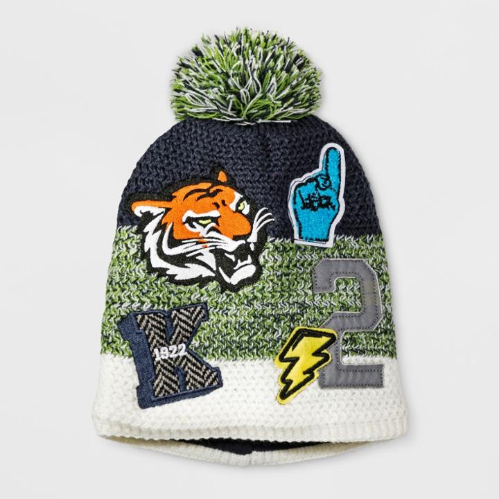 Boys' Patches Beanie - Cat & Jack Dark Green