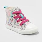 Toddler Girls' Jory High Top Canvas Sneakers - Cat & Jack Cream (ivory)