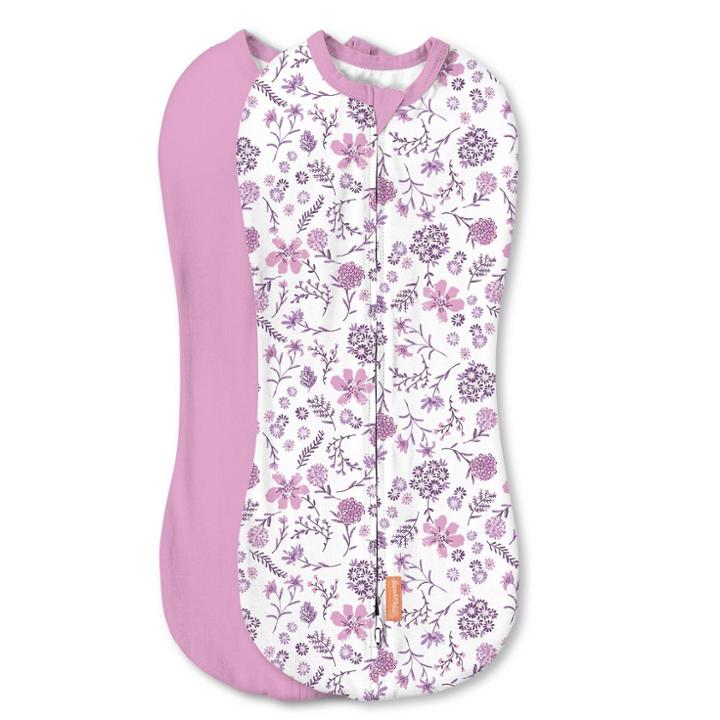 Swaddleme Pod Zip-up Compression Swaddle Wrap Newborn - Dainty Flowers