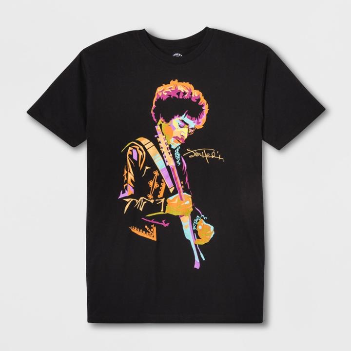 Men's Jimi Hendrix Short Sleeve Graphic T-shirt - Black
