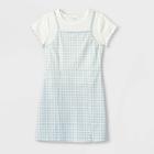 Girls' 2 For 1 Knit Slip Dress - Art Class Blue