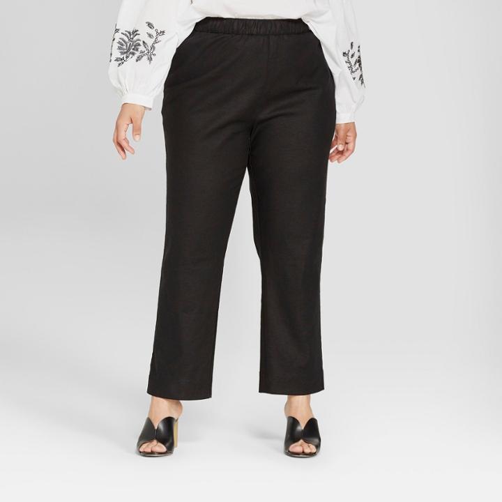 Women's Plus Size Relaxed Pull-on Trouser - Who What Wear Black