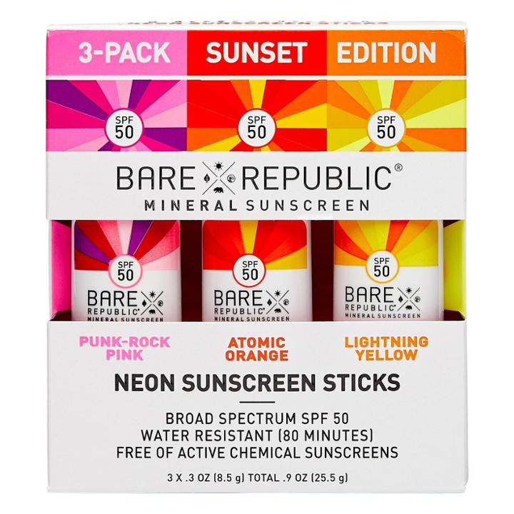 Bare Republic Neon Sunset Sunscreen Stick Set - Spf