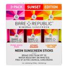 Bare Republic Neon Sunset Sunscreen Stick Set - Spf