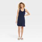 Women's Terry Tank Dress - A New Day Navy Blue