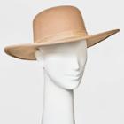 Women's Wide Brim Felt Hat - A New Day Taupe, Brown