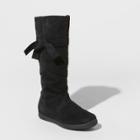 Girls' Valora Microsuede Bow Tall Fashion Boots - Cat & Jack Black