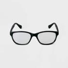 Women's Square Blue Light Filtering Reading Glasses - A New Day Black