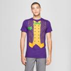 Warner Brothers Men's Dc Comics Joker Suit Up Short Sleeve T-shirt - Purple