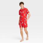 Mad Engine Men's Cat Americana Romper One Piece Pajama - Red