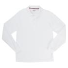 French Toast Boys' Long Sleeve Pique Uniform Polo Shirt - White