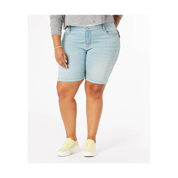 Denizen From Levi's Women's Plus Size Mid-rise Bermuda Jean Shorts - Good Vibes