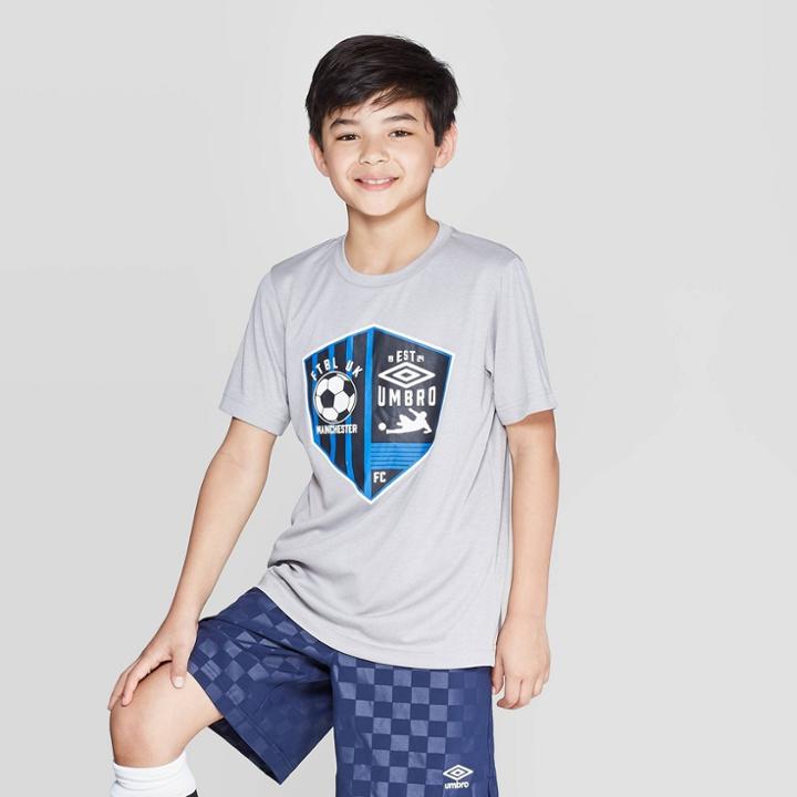 Umbro Boys' Graphic Tech T-shirt - Heather Grey