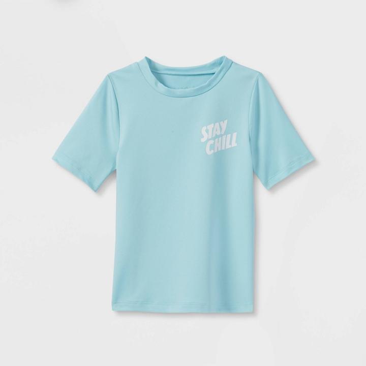 Toddler Boys' 'stay Still' Short Sleeve Rash Guard Swim Shirt - Cat & Jack