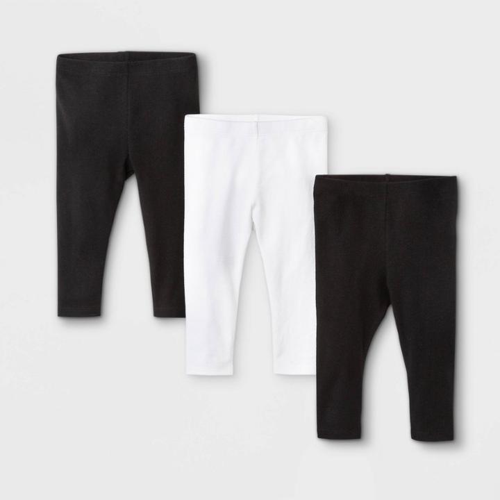 Baby Girls' 3pk Ruffle Leggings - Cat & Jack White Newborn