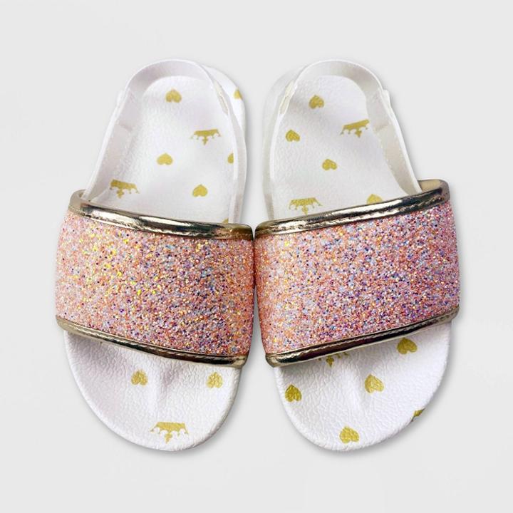 Girls' Disney Princess Slide Sandals - Yellow 5-6 - Disney