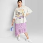 Women's Short Sleeve Oversized Graphic T-shirt - Wild Fable White Xxs