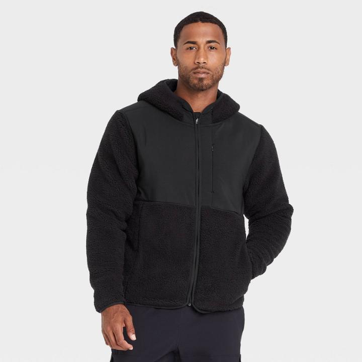 All In Motion Men's Sherpa Fleece Full Zip Sweatshirt - All In