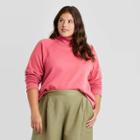 Women's Plus Size Fleece Pullover Sweatshirt - A New Day Rose