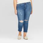 Women's Plus Size Crop Skinny Jeans - Universal Thread Dark Wash