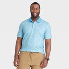 Men's Big & Tall Wave Print Short Sleeve Performance Polo Shirt - Goodfellow & Co Blue/wave