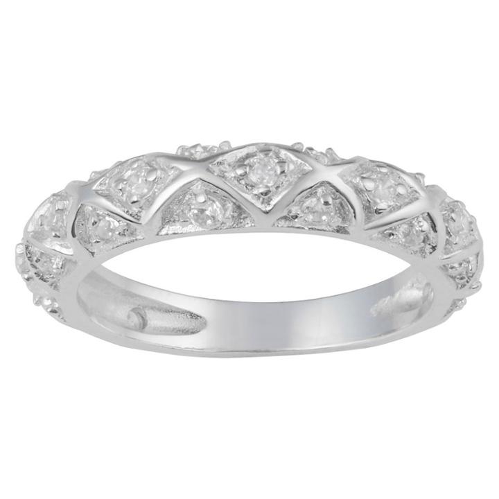 Journee Collection 1 1/4 Ct. T.w. Round-cut Cz Pave Set Intricate Band In Sterling Silver - Silver,