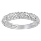 Journee Collection 1 1/4 Ct. T.w. Round-cut Cz Pave Set Intricate Band In Sterling Silver - Silver,