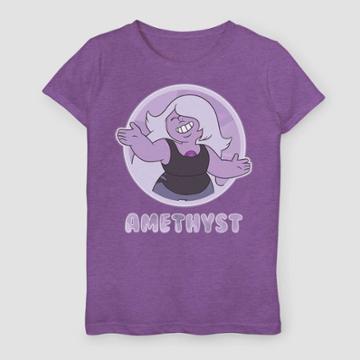 Fifth Sun Girls' Adventure Time Steven Universe Amethyst Portrait T-shirt - Purple