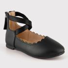 Toddler Girls' Reyce Ankle Strap Ballet - Cat & Jack Black