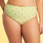 Women's Plus Size Palm Tree Bikini Bottom - Stoney Clover Lane X Target Light Yellow/light Green