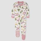 Burt's Bees Baby Baby Girls' Wilderness Wonders Organic Cotton Footed Pajama - Pink