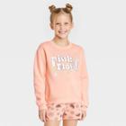 Girls' Pink Floyd Dreamy Fleece Sweatshirt - Peach Orange