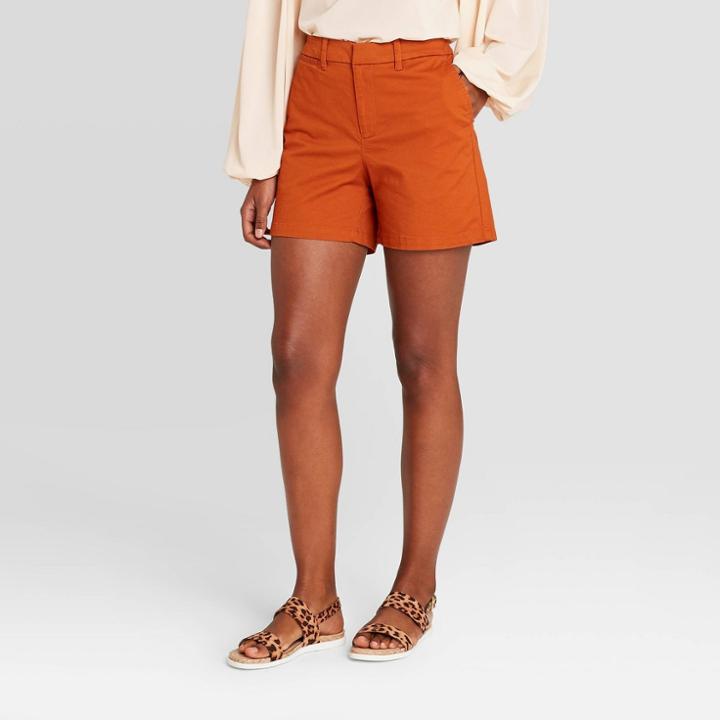 Women's Chino Shorts - A New Day Rust