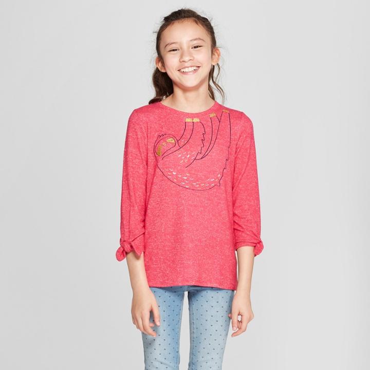 Girls' Sloth Cozy 3/4 Sleeve Pullover - Cat & Jack Red