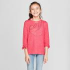 Girls' Sloth Cozy 3/4 Sleeve Pullover - Cat & Jack Red