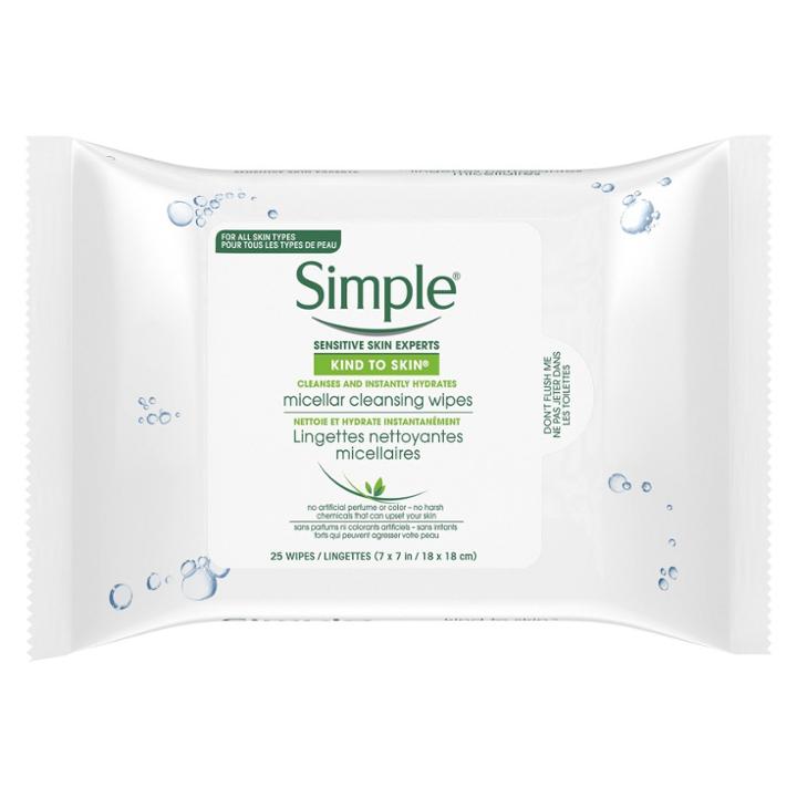 Unscented Simple Kind To Skin Micellar Makeup Remover Wipes