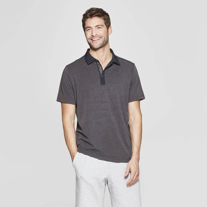 Target Mpg Sport Men's Polo Shirt - Heather Charcoal