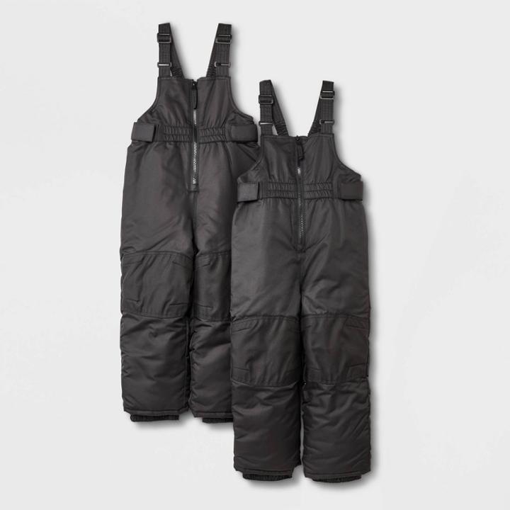 Toddler 2pk Snow Bib - Cat & Jack Black