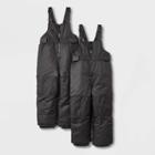 Toddler 2pk Snow Bib - Cat & Jack Black