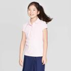 Petitegirls' Short Sleeve Interlock Uniform Polo Shirt - Cat & Jack Pink M, Girl's,