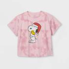Girls' Peanuts Snoopy & Woodstock Short Sleeve Graphic T-shirt - Art Class Pink