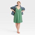 Women's Plus Size Razor Back Knit Tank Dress - Universal Thread Green