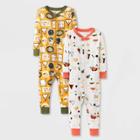 Baby Boys' 2pk Patches & Mountain Pajama Romper - Cat & Jack Yellow