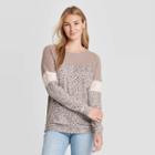 Women's Leopard Print Raglan Long Sleeve Blouse - Knox Rose